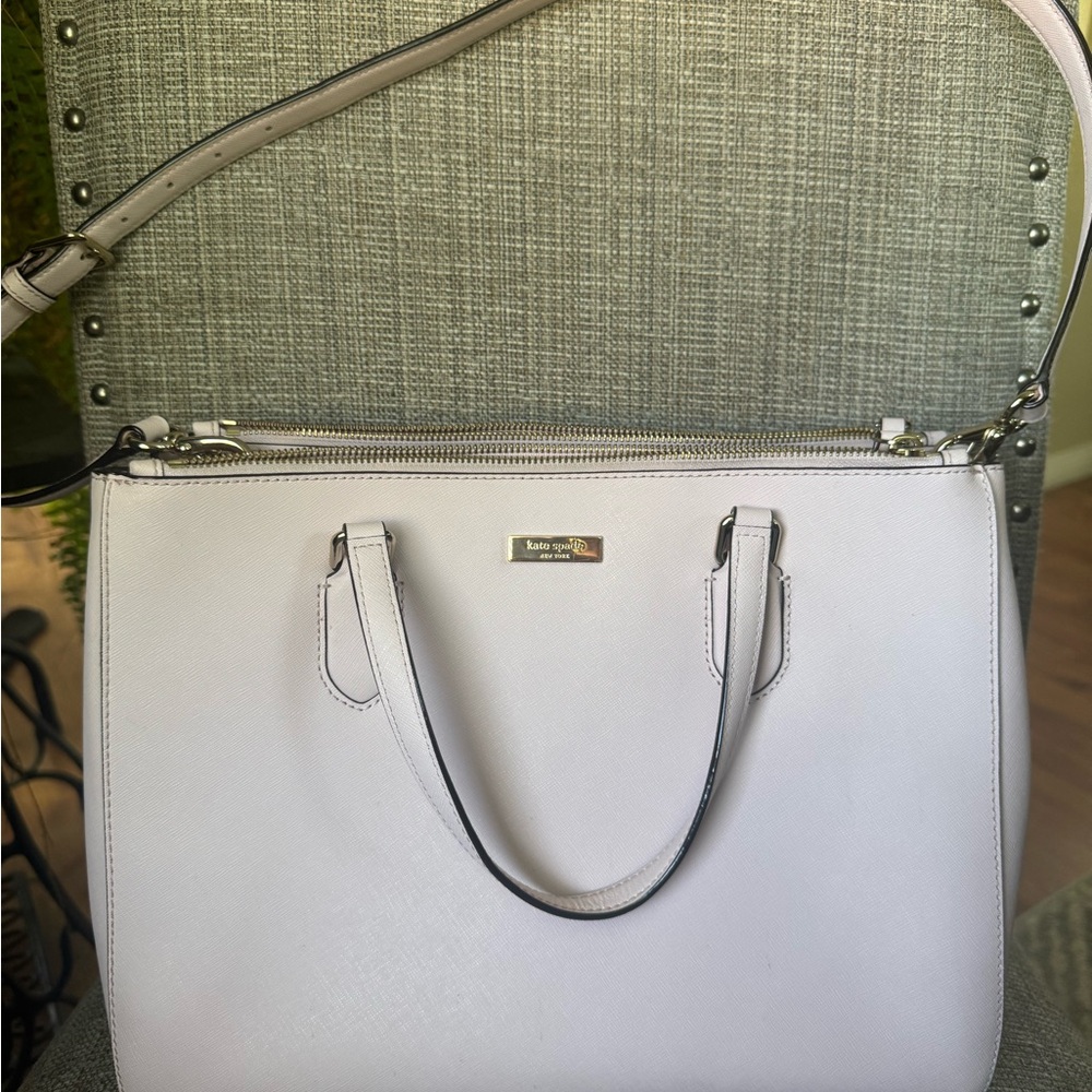 KATE SPADE Women's Light Pink Luxury Saffiano Leather Large Tote Bag
